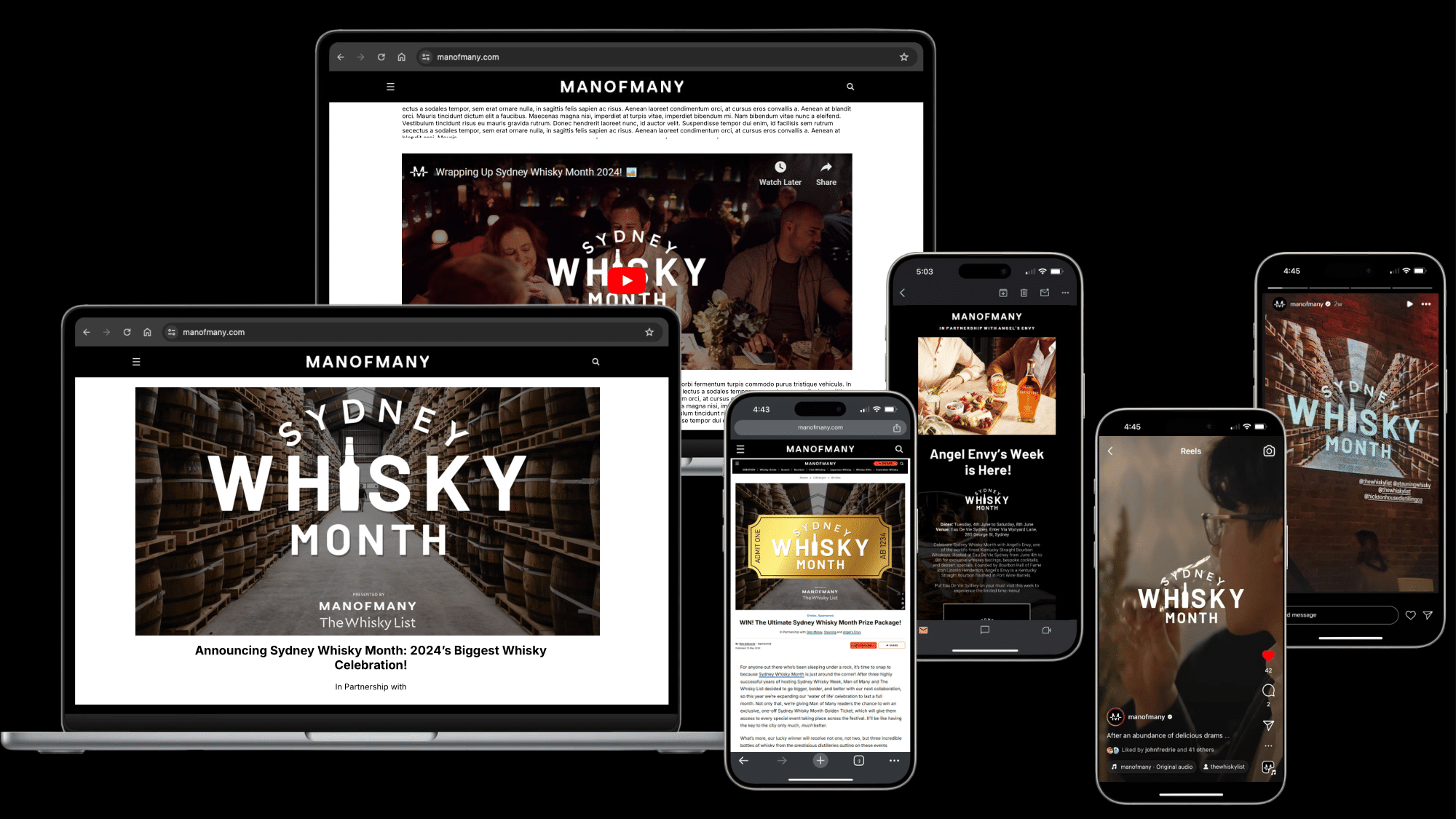 Screenshots of Man of Many's Sydney Whisky Month 2024 Coverage | Image: Man of Many