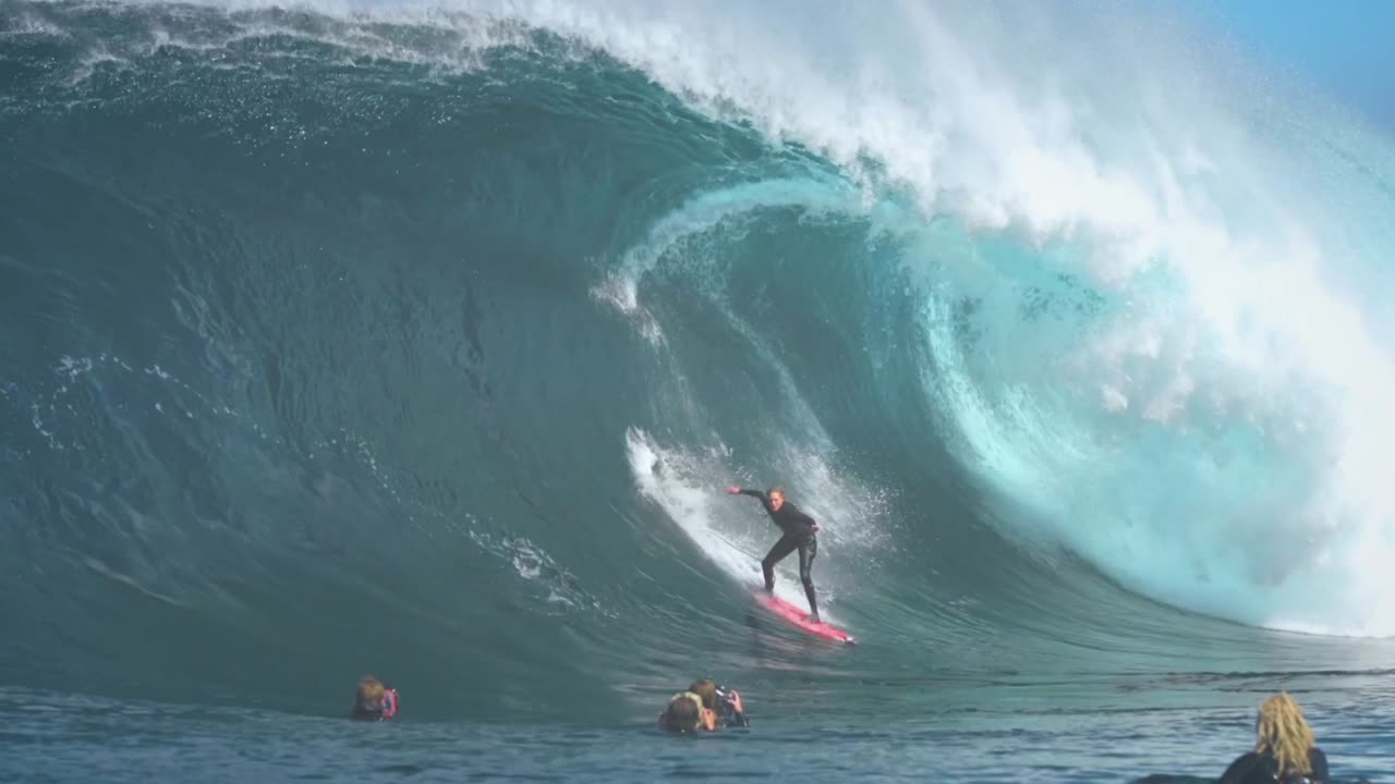 Big-wave surfer Laura Enever in The Ambition Project for Stake